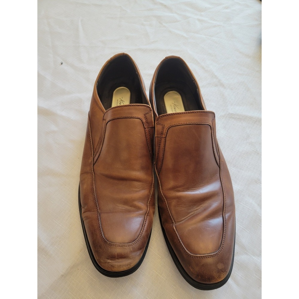 Kenneth Cole Men's 10M Brown Leather‎ Slip On Moc Toe Dress Loafers Shoes